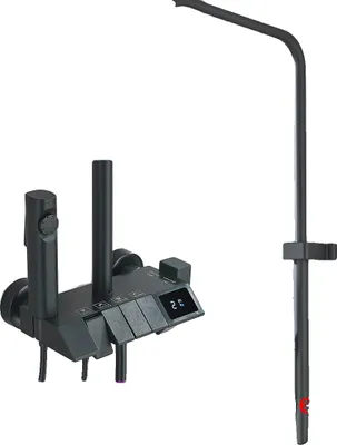 Obrázek produktu pro Sprchový set, LED displej, moderní design, černý A displej