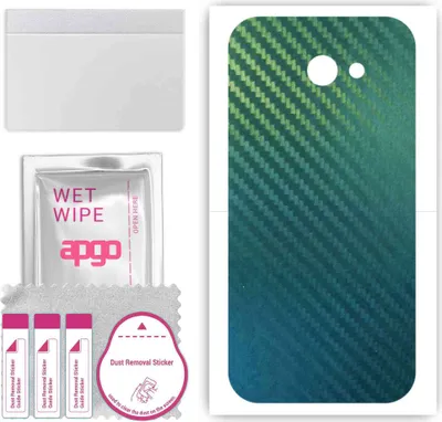 Produktbild von apgo Rückseite Schutzfolie, Skin, kompatibel mit Samsung Galaxy A7 (2017), Hinten Displayschutzfolie aus Vinylfolie, kratzfest, einfache Montage - Kohlenstoff-Chamäleon CAKA1