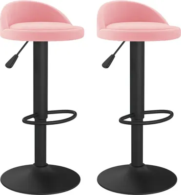 Image de vidaXL Tabouret de bar 2 pcs velours rose