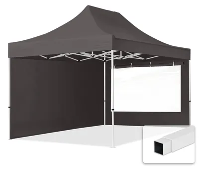 Produktbild von TOOLPORT 3x4,5m Stahl Faltpavillon, inkl. 2 Seitenteile, dunkelgrau