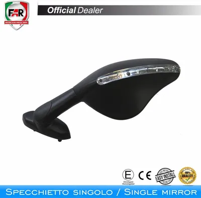 Zdjęcie produktu dla Zatwierdzone przez FAR prawe lusterko owiewki 7588 czarne dla Ducati
