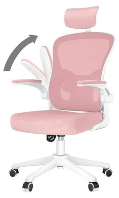 Immagine prodotto di Sedia da ufficio ergonomica, sedia da scrivania regolabile in altezza, sedia da scrivania con braccioli ribaltabili, sedia girevole, sedie da ufficio con funzione oscillante, fino a 150 kg