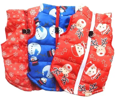 Produktbild von Hunde Winterjacke Thermo Hundemantel Weihnachtsmann Rot L Winddicht Warm Baumwolle