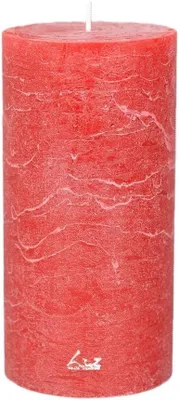 Immagine prodotto di Candela a stelo, colore rosso antico, diametro 10 cm, altezza 20 cm, ideale per la decorazione
