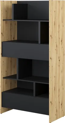 Produktbild von Regal Bed Concept Lenart BC-28 Standregal 92x178x40 cm Bücherregal passendes für horizontale Schrankbett (BC-14) (Artisan Eiche/Schwarz)