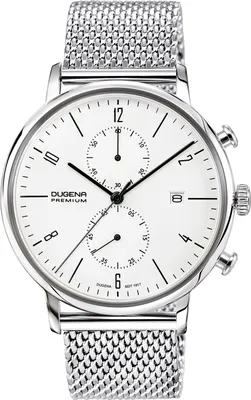 Produktbild von Dugena Herren-Armbanduhr Dessau Chrono, Chronograph, Edelstahlgehäuse, Bauhaus-Design