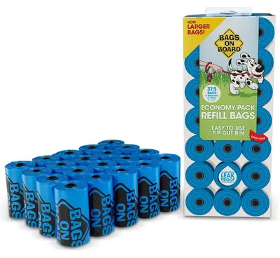 Productafbeelding van Hondenpoepzakjes, stevig, lekdicht, 22,9 x 35,6 cm, blauw