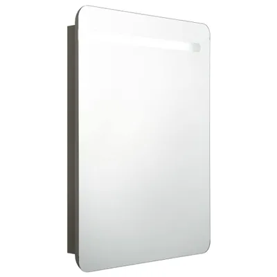 Image de Armoire de toilette LED anthracite 60x11x80 cm