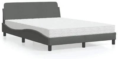Produktbild von vidaXL Bett mit Matratze "Dover" Dunkelgrau 120x200 cm Stoff