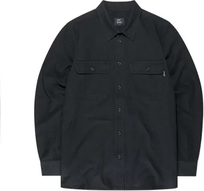 Produktbild von Vintage Industries Langarmhemd Herren Baron Shirt schwarz Basics 100% Baumwolle XL