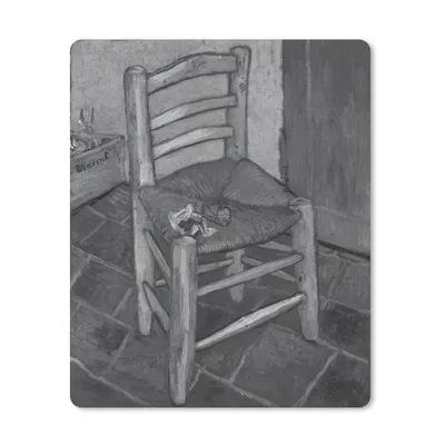 Produktbild von MuchoWow® Mauspad Mousepad Van Goghs Stuhl - Vincent van Gogh - Schwarz - Weiß 30x40 cm - Mousepads - Maus Mat - Pad - Mausunterlage - Mausmatten