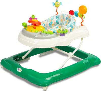 Image de Toyz Stepp Trotteur pour bébés de 6 mois et plus avec tableau d'apprentissage - Vert foncé