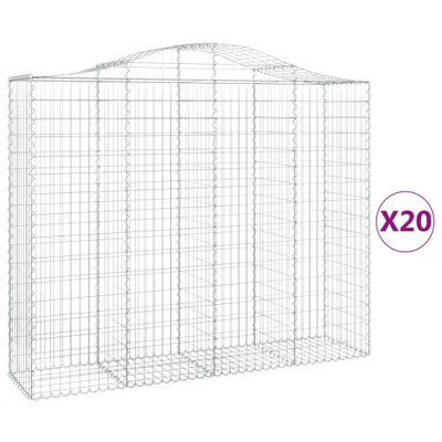 Zdjęcie produktu dla vidaXL Gabiony z wysokim łukiem 20szt. 200x50x160/180cm Ocynkowane żelazo