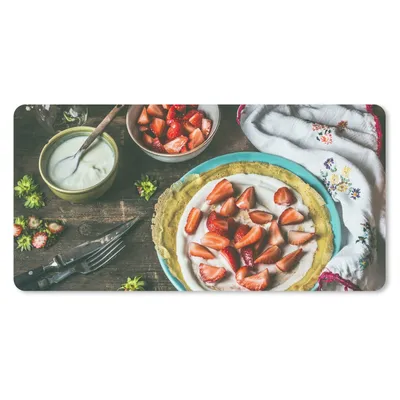 Produktbild von MuchoWow® Mauspad Mousepad Erdbeere - Rustikal - Obst - Rustikale Blumen 60x30 cm - Mousepads - Maus Mat - Pad - Mausunterlage - Nachhaltig