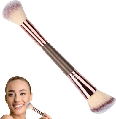 Produktbild von Professionelle Kosmetik-Accessoires - Roségolden Kabuki-Allrounder - Zarte Borstel - Zweifach - Warme Tinten
