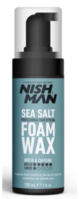 Image de Nishman | Sea Salt Foam Wax - 150 ml - Cire au sel marin - Biotine et caféine - Fixation forte
