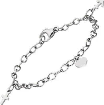 Produktbild von 3,5mm Armband Armkette Glaube, Liebe, Hoffnung aus 925 Silber, rhodiniert, 16cm