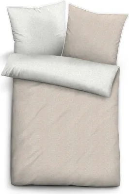 A neatly folded bedding set with two pillowcases and a duvet cover, presented on a white background.