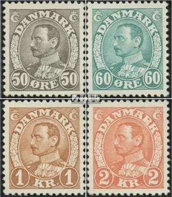 Produktbild von Briefmarken Dänemark 1934 Mi 210-213 gestempelt Freimarken: König Christian X.