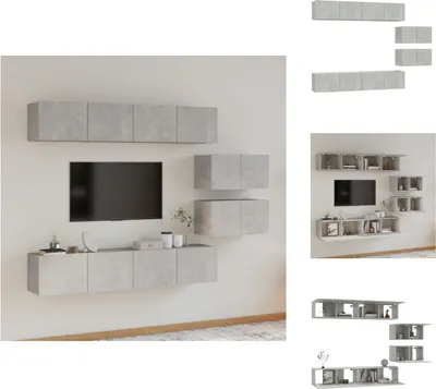 Produktbild von vidaXL 6-tlg. TV-Schrank-Set Betongrau Holzwerkstoff -  TV-Möbel