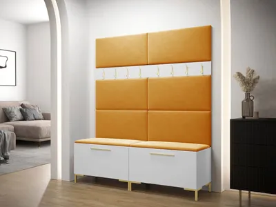 Obrázok produktu pre Stena do predsiene s čalúnenými panelmi ANDORA 2 - biela / žltá