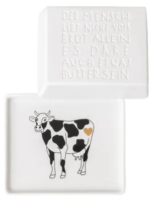 Produktbild von Butterdose klein "Der Mensch lebt nicht von"