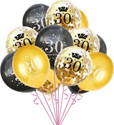 Produktbild von Oblique Unique Konfetti Luftballon Set Zahl 30 Geburtstag Happy Birthday 15 Ballons