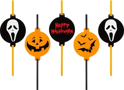 Produktbild von 5 Trinkhalme für Halloween-Party