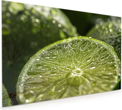 Produktbild von Küchenrückwand Spritzschutz Glas mit Motiv Frische Limetten 40 x 40 cm