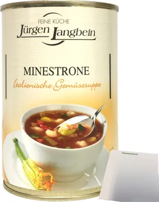 Produktbild von Jürgen Langbein Minestrone Italienische Gemüsesuppe 1er Pack (1x400ml Dose) + usy Block