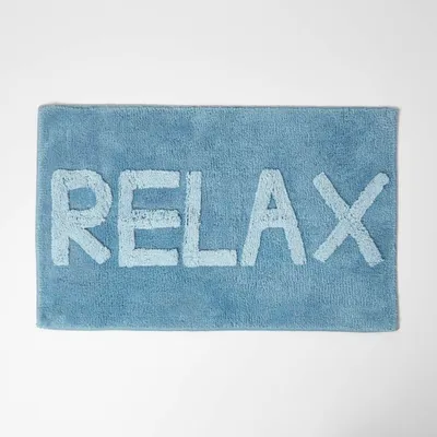 Produktbild von HOMESCAPES Relax Badematte blau 50 x 80 cm – Badvorleger aus 100% Baumwolle