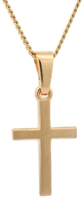 Produktbild von Vergoldete Halskette Kreuz mit Kette Silber vergoldet 42 cm