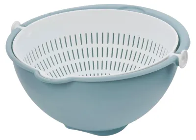 Produktbild von 2-in-1 Schüssel und Sieb, Groß, Spülmaschinengeeignet, Nordic Blue