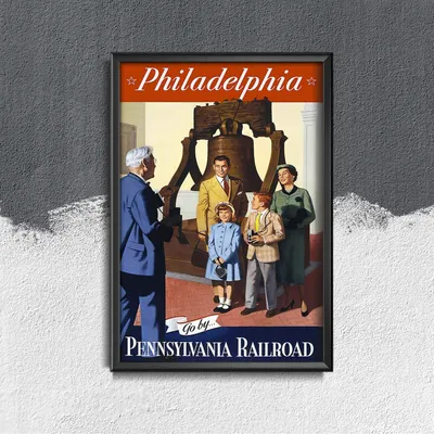Produktbild von Poster - Canvas - Leinwand - 21 cm x 29,7 cm - Fotoposter - Leinwandkunst - Philadelphia Pennsylvania Railroad