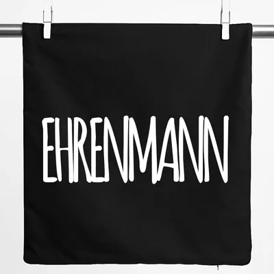Produktbild von Huuraa Kissenbezug Ehrenmann Jugendwort 40x40cm Black Baumwolle Dekokissenbezug Geschenkidee