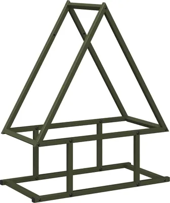 Immagine prodotto di vidaXL Porta legna verde oliva 50x25x60 cm Acciaio laminato a freddo