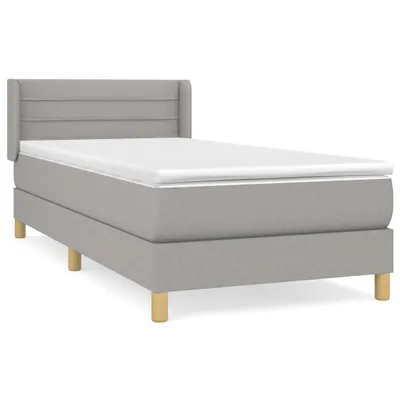 Produktbild von vidaXL Boxspringbett mit Matratze Hellgrau 90x200 cm Stoff