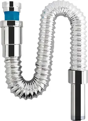 Obrázok produktu pre Avizar, odtoková hadica 41 cm, chrómovaná a vystužená, strieborná