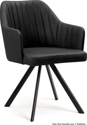 Produktbild von Armlehnstuhl (2er-Set) Delia 58x81x60 Schwarz/Anthrazit