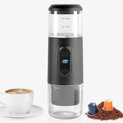 Produktbild von Tragbare Espressomaschine – 2-in-1 Kapsel & Pulver, 19 Bar, USB-C Akku, 100 ml Wassertank
