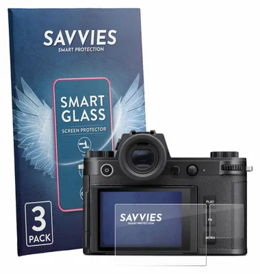 Produktbild von 3x Savvies Schutzglas Folie für Leica SL3-P (Display + Schulterdisplay) 9H Panzer Schutzfolie Glas Displayschutz klar transparent