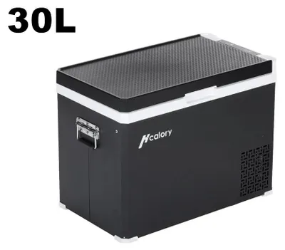 Obrázek produktu pro Přenosná chladnička s kompresorem 30 l – dvě teplotní zóny – ovládání přes aplikaci – 12 V, 24 V, 230 V – chladicí a mrazicí box –20 až 20 °C – auto, obytný vůz, loď, kempování