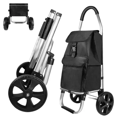Image de Chariot de courses pliable, sac étanche amovible, grande capacité, chariot de courses pliable