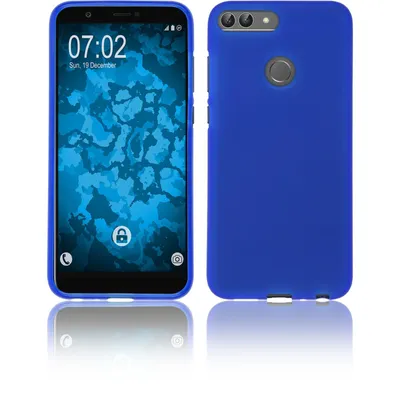 Produktbild von PhoneNatic Case kompatibel mit Huawei P Smart - blau Silikon Hülle matt Cover
