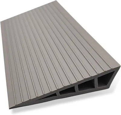 Productafbeelding van Drempeloprijplaat - Rolstoelhelling Oprijplaat - Drempels Overbruggen - Antislip Oppervlak - 100x8x2 cm - Grijs