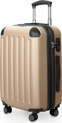 Produktbild von HAUPTSTADTKOFFER - Spree - Handgepäck mit Erweiterung, Koffer auf Rollen, Trolley Flugzeug Hartschalenkoffer Hand Luggage TSA, 55 cm, Cabin Bag max 42 Liter,Champagner