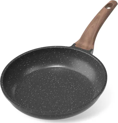 Image de YASHE Poêle Antiadhésive de 24 cm, Poêle à Granit pour Œufs, Crêpes et Bacon, Compatible Induction, Gris