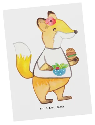 Produktbild von Mr. & Mrs. Panda Postkarte Systemgastronomin Herz - Weiß - Geschenk, Grußkarte, Ansichtskarten, kunstkarte, Postkarten, Ansichtskarte
