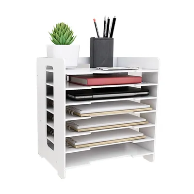 Produktbild von Briefablage Dokumentenablage A4 7 Ablagefächer Organizer 34*25*40cm Weiß