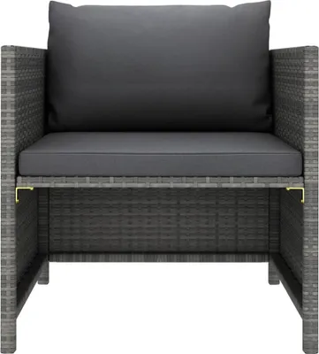 Immagine prodotto di Divano da Giardino con Cuscini Grigio in Polyrattan